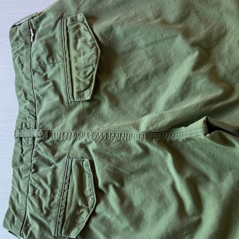 MOTHER Shaker Prep Fray Olive Green Pants with Red Accent Size 27 - Picture 6 of 10